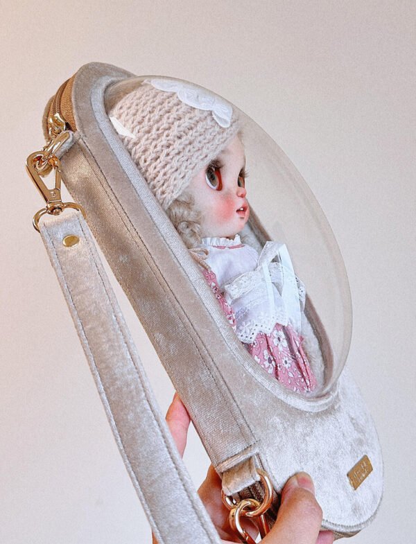Classic Silver Shimmering Velvet Bubble Carrier