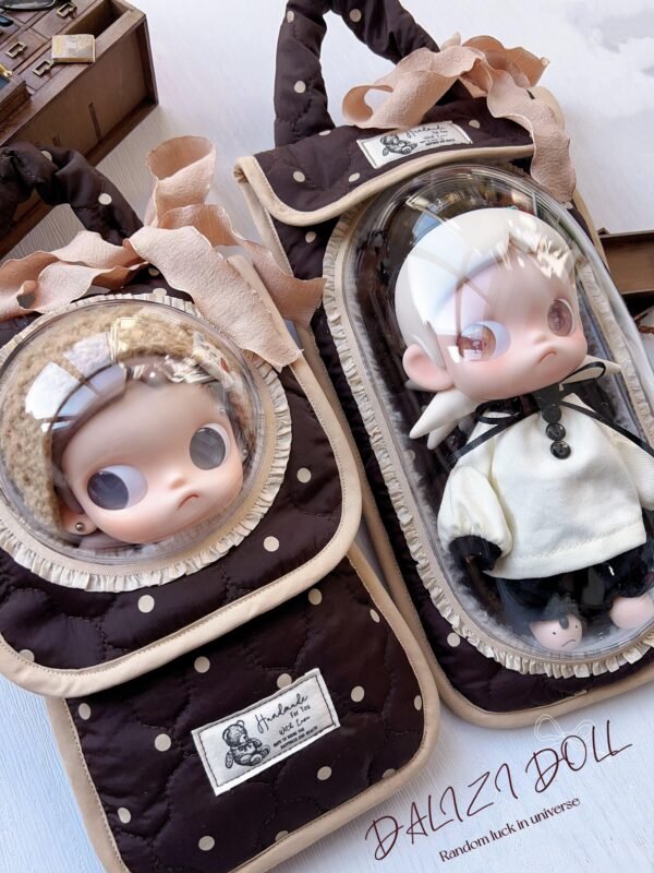 2 “The Winter Latte” Brown Polka Artisan Soft Toast Carrier