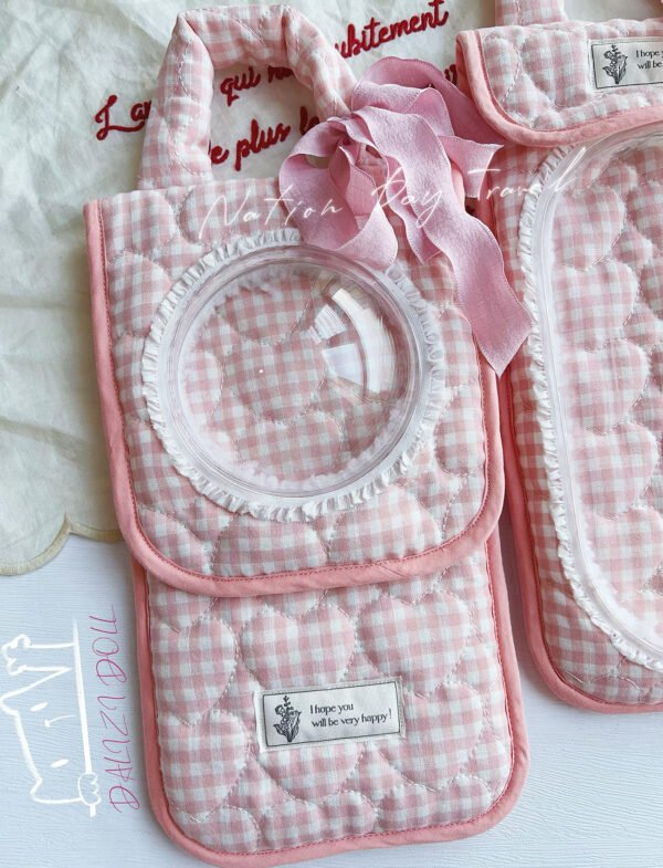4-1 "The Pink Gingham Picnic" Artisan Soft Toast Carrier