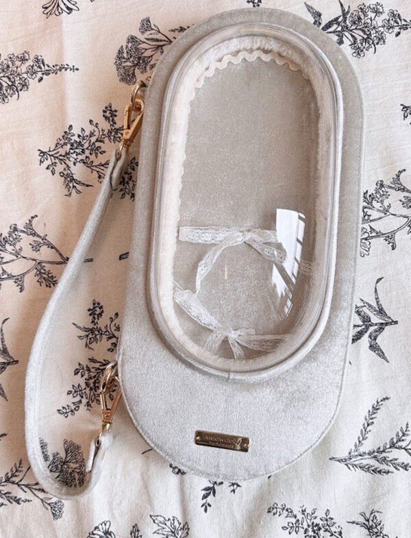 Classic Silver Shimmering Velvet Bubble Carrier