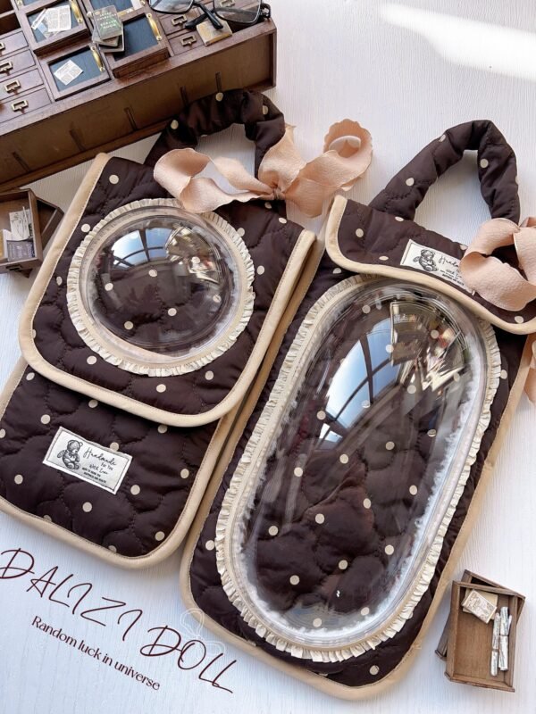 6 “The Winter Latte” Brown Polka Artisan Soft Toast Carrier