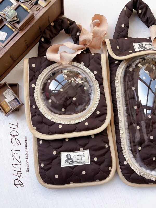 8 “The Winter Latte” Brown Polka Artisan Soft Toast Carrier